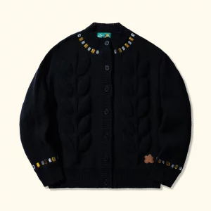 Golf Le Fleur Gemstone Cardigan - Black