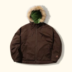 Golf le Fleur Reversible Fur Hooded Jacket - Brown