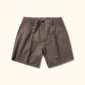Le Fleur Peckled Wool Shorts - Brown