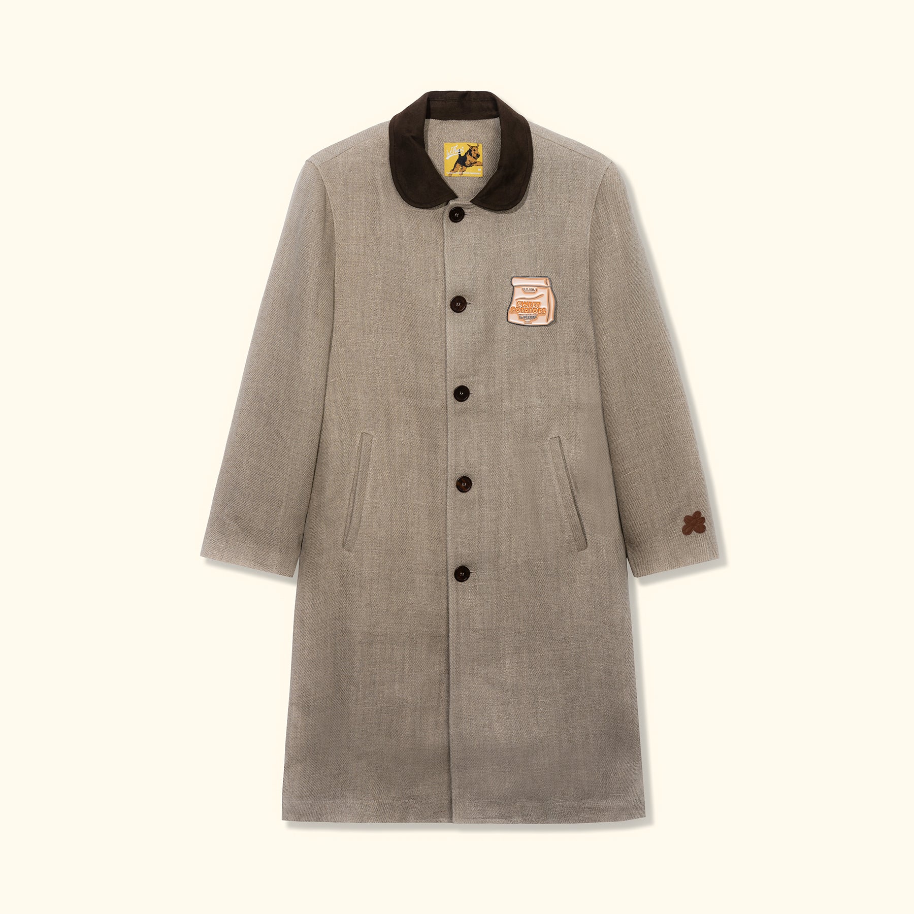 BURLAP-OVERCOAT-01 Le Fleur Burlap Overcoat - Brown