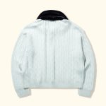 Le Fleur Faux Fur Cardigan - Mint
