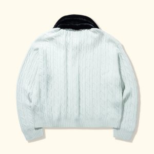 Le Fleur Faux Fur Cardigan - Mint