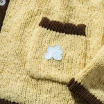 Le Fleur Crewneck Cardigan Sweatshirt - Honey - Detail