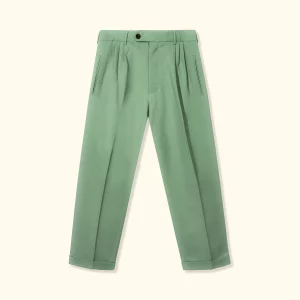 Le Fleur Double Pleated Trousers - Green