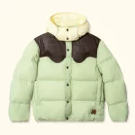 Le Fleur Leather Puffer Jacket - Mint