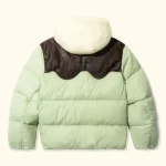 Le Fleur Leather Puffer Jacket - Mint