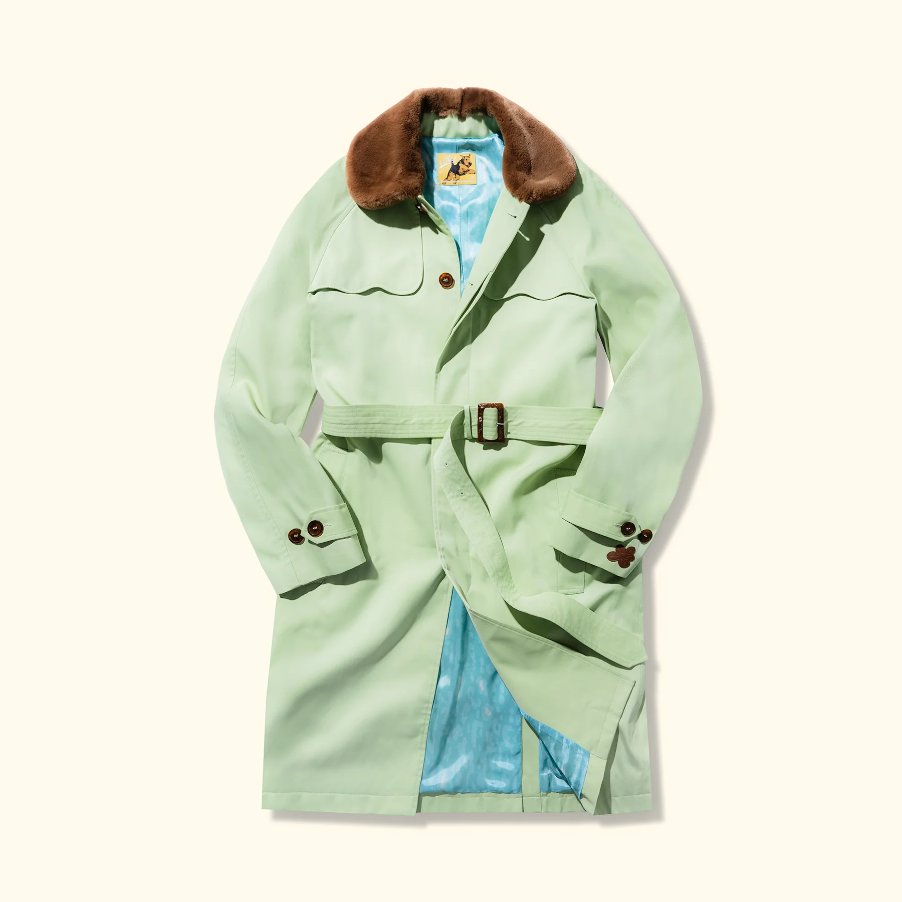 Nylon Trench Coat - Front Nylon Trench Coat - Mint