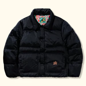 Le Fleur Collared Puffer Jacket - Black