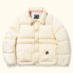 Le Fleur Collared Puffer Jacket - Cream