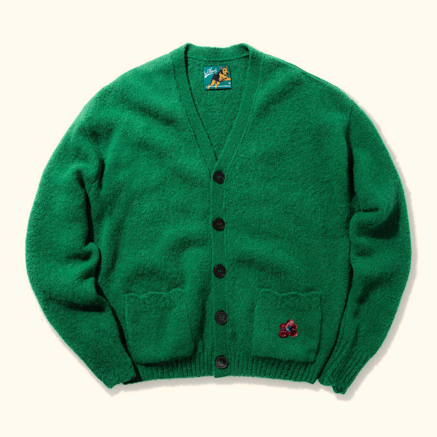 SEQUIN-CARDIGAN-GRN-01 Le Fleur Sequined Cardigan - Green
