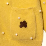 Le Fleur Pearl Cardigan Sweater - Yellow
