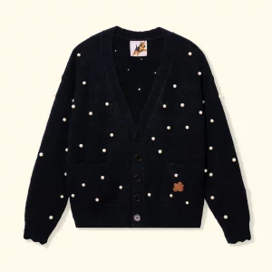 Le Fleur Pearl Cardigan Sweater - Black