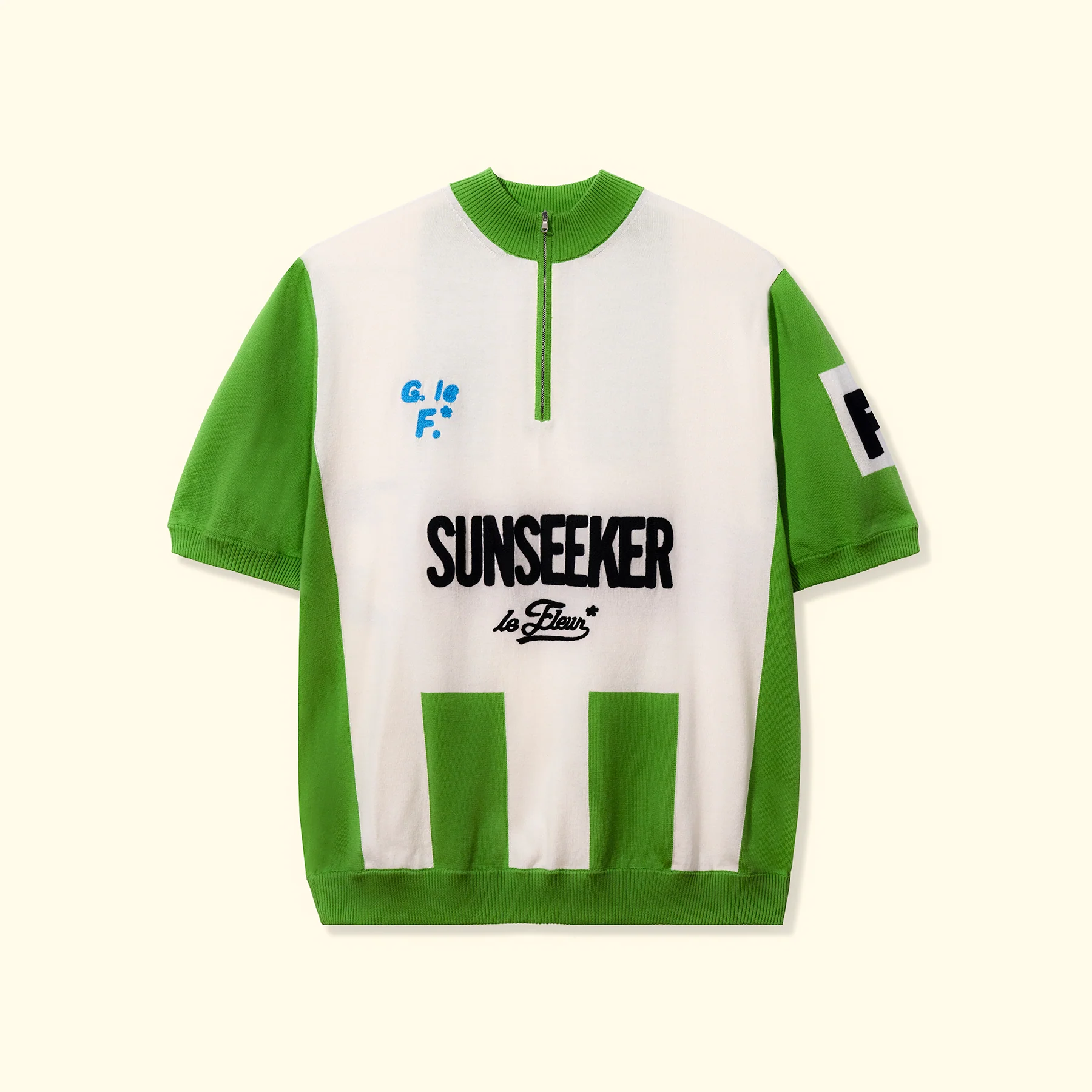 Le Fleur Petalers Cycling Jersey - Front Le Fleur Petalers Cycling Jersey - White